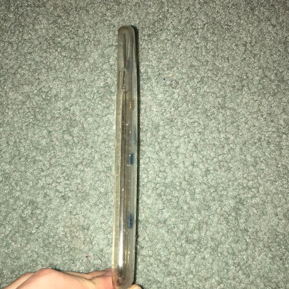 IPhone 6s Clear phone case with gold/blue arrows. - Picture 3 of 4